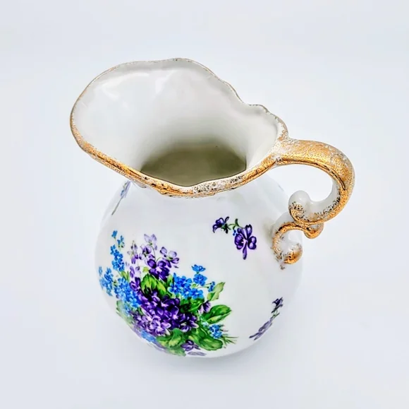 Vintage Lefton China Hand Painted Spring Bouquet 4585 Small Pitcher - Picture 7 of 12